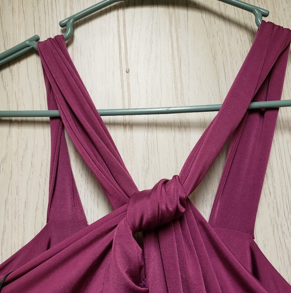 LHC couture Purple Cross Style Evening Dress NWT - Picture 5 of 8